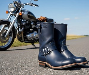 Handmade Blue Biker Boots for Men – Mid-calf Motorcycle Boots With Buckle Straps - Etsy Canada