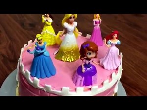 How to make a PRINCESS DISNEY CASTLE CAKE Tutorial tort castel