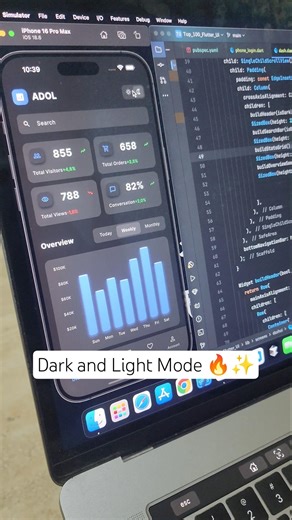 Dark & Light Mode UI In Flutter 🔥🔥 #flutter #uidesign #programming #coding