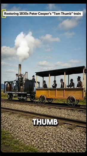 America’s First Steam Train: Restored to Life (1830) 🚂✨ #TomThumb #SteamTrain #AmericanHistory