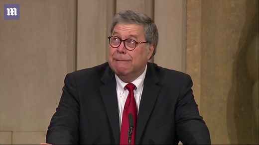 Bill Barr lets loose on the bagpipes at US Attorneys' Conference