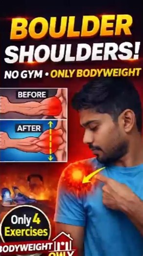 Shoulder workout at home 💪🔥Broad aur strong #shouldersworkout #homeworkout #nogymworkout #excercise