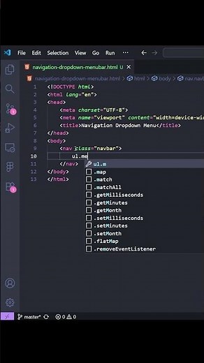 dropdown navbar html css