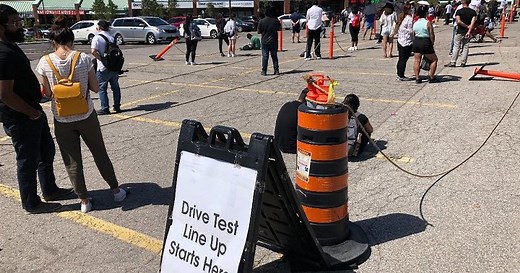 Coronavirus: DriveTest Ontario centres still seeing massive lineups, demand for tests