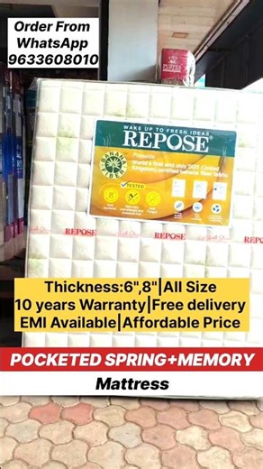 Pocketed Spring+Memory foam|Repose mattress |Rashid Century Bed|💥