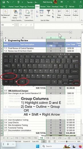 Easiest way to Hide & Unhide Rows & Columns - Excel Tips and Tricks #shorts #fyp