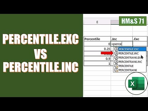Percentile Explained: PERCENTILE.INC VS PERCENTILE.EXC HM&S 71