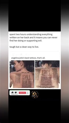 Angelina Jolie’s Tattoos Have a Powerful Meaning 🖤✨ #Shorts #AngelinaJolie #TattooMeaning#shorts