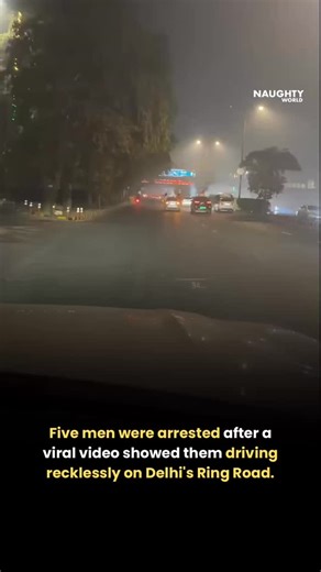 NAUGHTYWORLD on Instagram: "Delhi Police arrested five men after a viral video showed them performing dangerous car stunts on Ring Road. Zigzagging through traffic from ITO towards Noida, the group risked public safety for social media fame. Four vehicles were seized following the crackdown."
