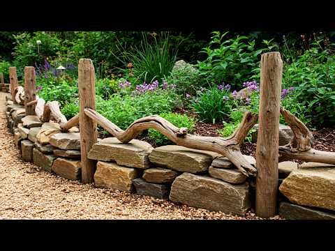 11 Rustic Garden Magic ✨ Stunning DIY Ideas with Stones & Driftwood for Timeless Charm!