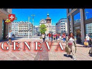 SWITZERLAND GENEVA 🇨🇭 Virtual walk through historic old town / International flair on Lake Geneva 4K