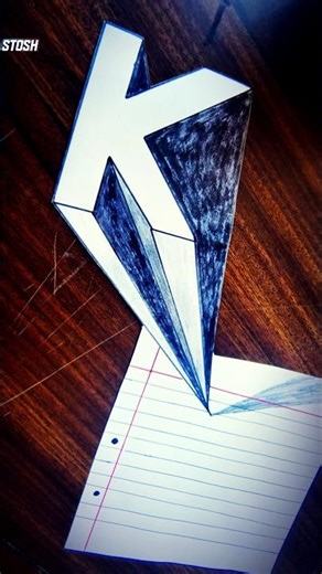 How to Draw 3D Letter "K" /Easy Drawing #shorts #youtubeshorts #trending #viral #3dart