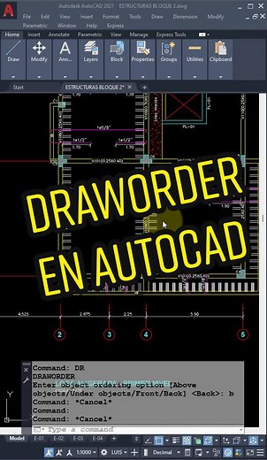 DRAWORDER AUTOCAD #autocad #cad #bim #ingenieria #arquitectura #topografia