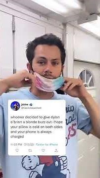 Dylan O’Brien on the set of ”‘Not Okay” (2021)