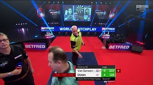 400K views · 981 reactions | DOLAN LEVELS! Look at the emotion from Brendan Dolan as he takes out a massive 128 to again break the Van Gerwen throw and it's level at 5-5! | Professional Darts Corporation | Facebook
