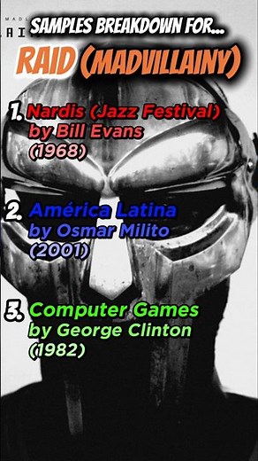 Sample Breakdown for Raid 🎶 (ft. M.E.D.) by Madvillain #rap #hiphop #madvillainy #samplebreakdown