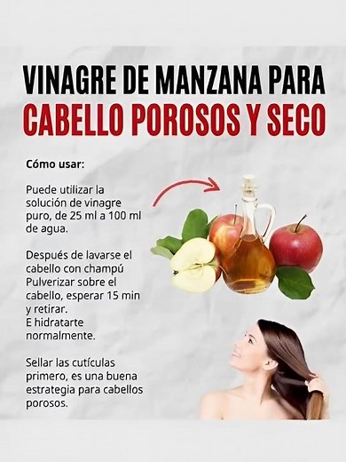 vinagre de manzana para el cabello porroso y seco