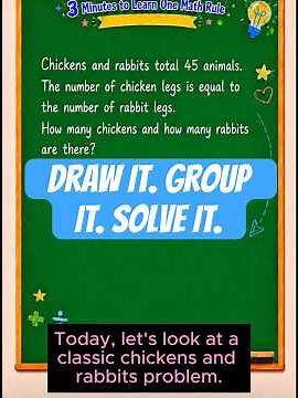 Solve a Grade 8 Math Puzzle with Pictures | Chicken and Rabbit Problem
