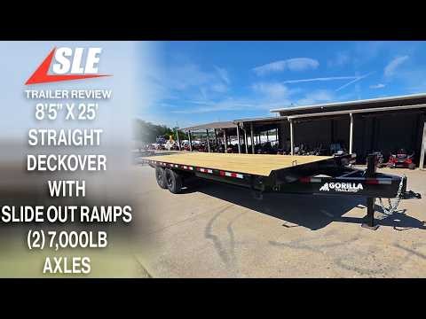 8.5x25 Straight Deckover Trailer (2) 7K Axles with Slide Out Ramps 14K GVWR Review