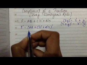 complement of a function using demorgan's rule