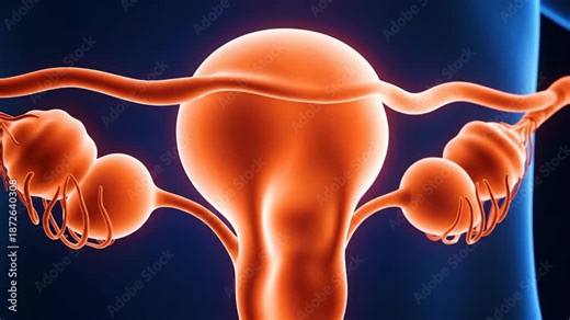 Illustration of female reproductive system anatomy science art