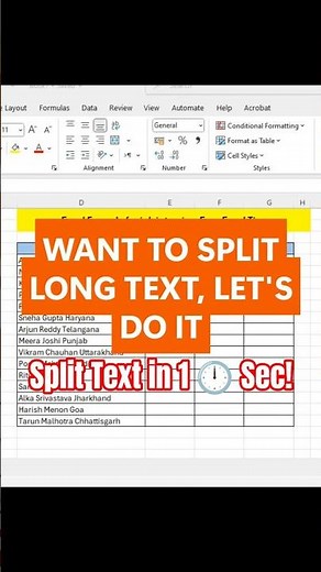 TEXTSPLIT Formula in Excel | Split Text Into Columns Instantly | Excel Beginners Tutorial #excel