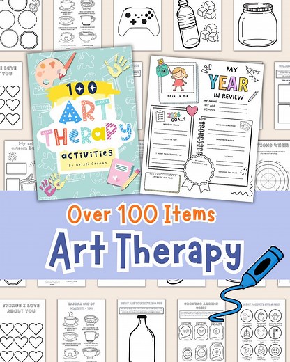Art Therapy - 100 Worksheets for Social-emotional Learning. Life Skills. Teen Therapy, Kids Counseling, Social Worker, CBT, DBT, Mindfulness - Etsy