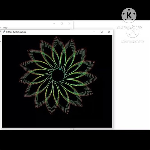flower design in idle python.follow us