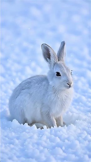 Hypnotic Calm Young Snow Hare ❄️🐇 #nature