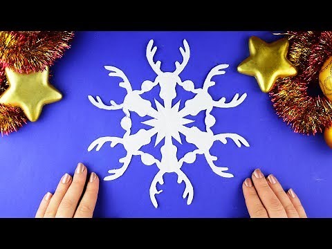 How to make a paper reindeer snowflake for Christmas and New Year easy. 5 minutes craft.