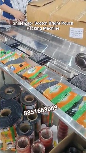 Scotch Bright Scrubber Automatic Pouch Packing Machine # Shinezap Scruber Packaging Machine