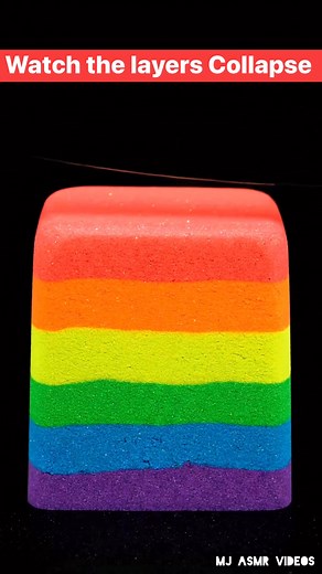20 shares | Rainbow kinetic sand cutting The most satisfying rainbow...