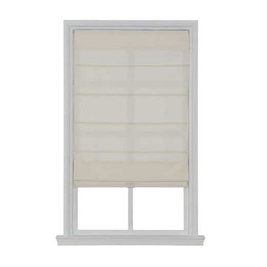 Check The Home Depot's Q&A Before Buying: Home Decorators Collection Cordless Light Filtering Fabric Roman Shade 31X64 Ivory