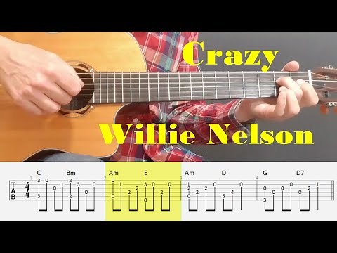 Crazy - Willie Nelson - Fingerstyle Guitar Tutorial Tab