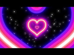 3 HOUR Candy Neon Lights Love Heart Tunnel❤️ Heart Background | Wallpaper Heart | 4K 60P