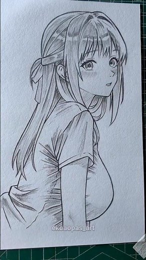 Just draw anime girl #drawing #animeart #art #sketch #shorts