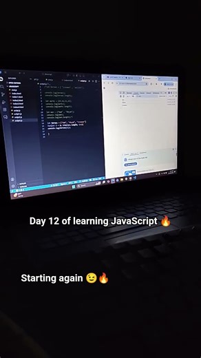Day 12 of learning JavaScript 🔥 #music #code #learningjavascript #cpp #codeprep #sauravjoshivlogs