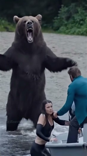 A Bear Chased Her—She Escaped in the Last Second! 🐻💦🚤