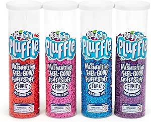 Educational Insights Pluffle® 4-Pack - Sensory Bin Foam Set, No Mess Alternative to Sand Toys & Slime for Toddlers at Home or in the Classroom, Fun Sensory Table Filler, Gift for Kids Ages 3+