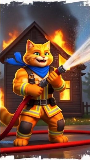 🐱 Epic Firefighter Cat Rescues Kittens | Hero Cat Story 2025 🚒🔥