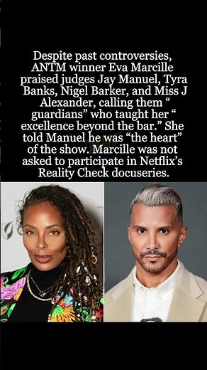 Eva Marcille Defends 'ANTM' Judges: “They Were Guardians” #EvaMarcille #ANTM #JayManuel #TyraBanks