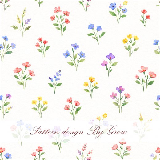 Watercolor Floral Seamless Pattern, Pastel Wildflower Fabric Print (digital Download) - Etsy