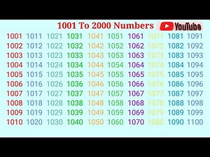 1001 To 2000 Numbers ll 1001 To 2000 Numbers Learn By Music On Youtube ll 1001 To 2000 Counting💥😍