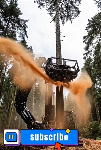 Powerful Tree Cutting Machine | Amazing Forest Harvester Cutting Giant Tree #youtubeshorts
