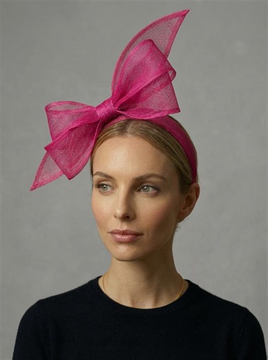 Fuchsia Pink Wedding Guest Statement Headband | Ascot Headband | Kentucky Derby Headpiece | Summer Events - Etsy