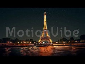 night paris animation, eiffel tower video background, eiffel tower animated video, starry in paris
