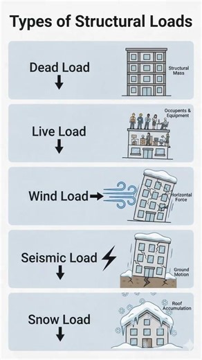 Types of Structural Loads Every Engineer Must Know 🏗️ #shorts