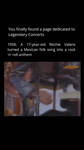 Legendary Concerts on Instagram: "In 1958, a 17-year-old Ritchie Valens made history by transforming a traditional Mexican folk song into a groundbreaking rock ’n’ roll anthem. With “La Bamba,” he bridged cultures and languages, bringing Latin music into the American mainstream at a time when few artists dared to do so. The song’s energy, innovation, and cultural impact cemented Valens’ legacy as a pioneer whose influence still resonates today. #RitchieValens #LaBamba #RockAndRoll #MusicHistory