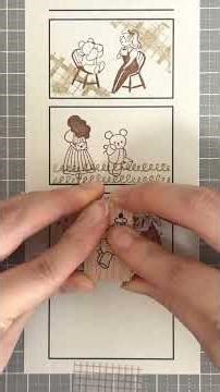 4コマコラージュ｜プチベアと女の子シリーズを使う #shorts #collage #stamp