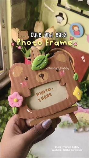 😱Cutest Photo frame 🐻 #viralvideo #cardboardcraft #diy #craftideas